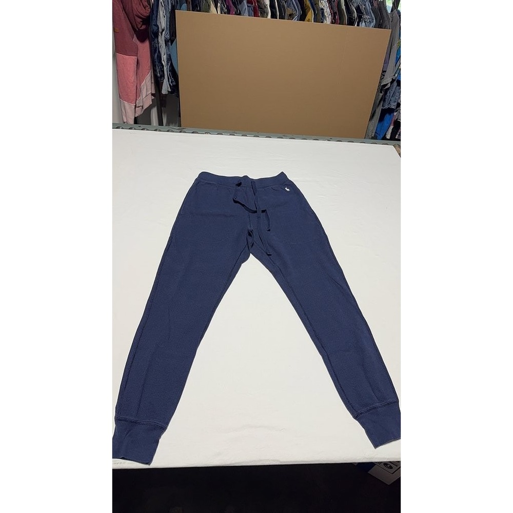 Polo Ralph Lauren Mens Navy Blue Waffle Knit Jogger Sweatpants Size M